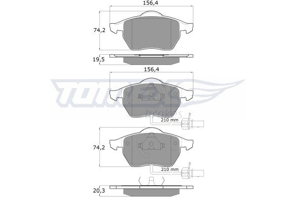 TOMEX BRAKES stabdžių trinkelių rinkinys, diskinis stabdys TX 12-13